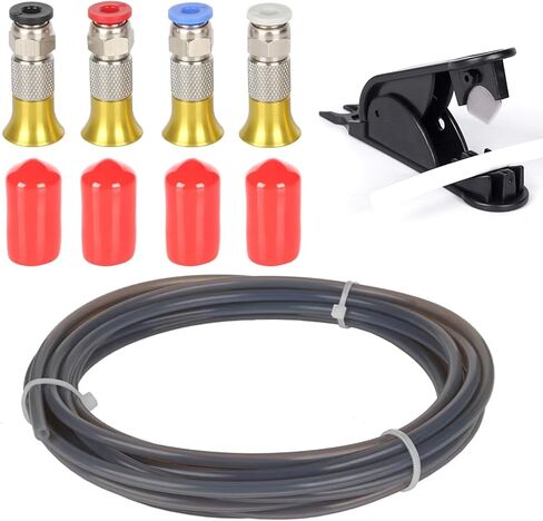 مجموعة أنابيب PTFE فائقة النعومة لمختبر بامبو - أنبوب 4M/13ft 2.5mm ID × 4mm OD مع 4 تركيبات هوائية PC4-M6 مطورة، وأغطية غبار وقاطع - متوافق مع AMS X1/X1C/P1P/P1S/ A1/A1 Mini Gray in Kuwait