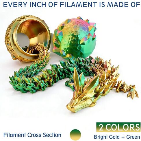 Silk Triple Color PLA+ 3D Printer Filament 1.75mm, No Tangle Shiny Filament Net Weight 250g Spool (0.55lbs), 3-in-1 Silk PLA, Bright Gold+Green in Saudi Arabia