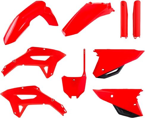 Polisport Motocross (MX) مجموعة بلاستيكية متماثلة لـ Honda CRF 250RX (2022-24) دراجة ترابية-جودة OEM ، متينة ، مرنة ومثالية-RED in Kuwait