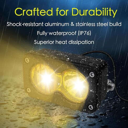متوافق مع مصباح Ridstar Q20 Ebike الأمامي، 6500K 20W إضاءة LED مقاومة للماء فائقة السطوع للدراجة الإلكترونية، 3 دبوس عالمي 12V-60V للدراجة الإلكترونية والدراجات النارية والمركبات ATV in Kuwait