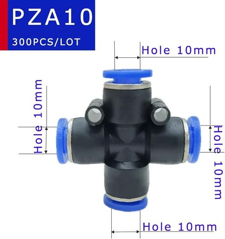 200-500 قطعة/الوحدة PZA4 PZA6 PZA8 PZA10 PZA12,4 طريقة متقاطعة أنبوب هوائي دفع في تركيبات سريعة. (PZA10 (300 قطعة)) in Kuwait