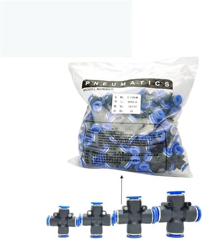 200-500 قطعة/الوحدة PZA4 PZA6 PZA8 PZA10 PZA12,4 طريقة متقاطعة أنبوب هوائي دفع في تركيبات سريعة. (PZA10 (300 قطعة)) in Kuwait