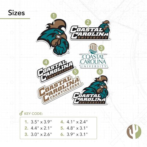ملصق جامعة كاليفورنيا الساحلية على شكل صبار الصحراء Chanticleers CCU شارات الفينيل زجاجة مياه للكمبيوتر المحمول للسيارة T2 (النوع 2-2) in Saudi Arabia