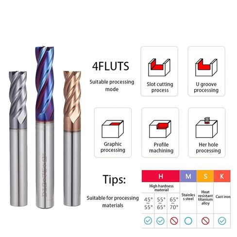 CNC كربيد نهاية المطاحن الصلبة مطحنة 2 3 4 الناي التنغستن دوامة بت التوجيه بت HRC50 55 65 in Kuwait