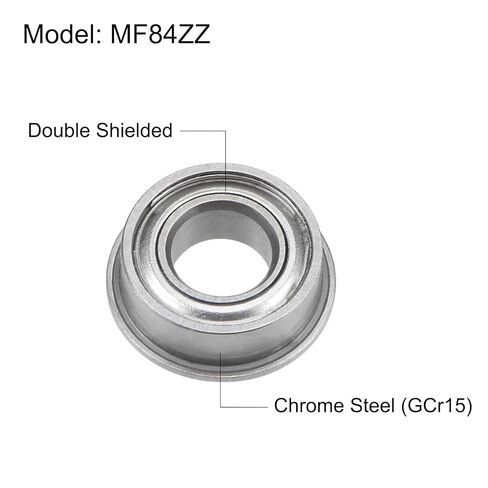 uxcell MF84ZZ Flanged Ball Bearing 4x8x3mm Double Shielded Chrome Steel Flange Bearings, 10pcs in Saudi Arabia