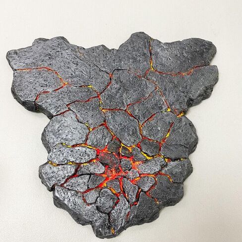 TEAMWILL LED Light Anime Model Magma Crack Figure Battle Scene Platform Base أسود رمادي in Saudi Arabia