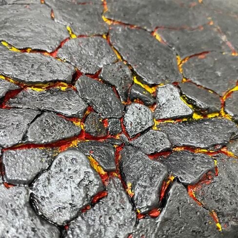 TEAMWILL LED Light Anime Model Magma Crack Figure Battle Scene Platform Base أسود رمادي in Saudi Arabia