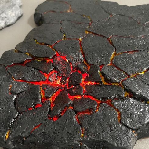 TEAMWILL LED Light Anime Model Magma Crack Figure Battle Scene Platform Base أسود رمادي in Saudi Arabia