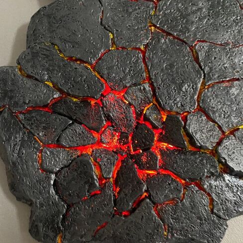 TEAMWILL LED Light Anime Model Magma Crack Figure Battle Scene Platform Base أسود رمادي in Saudi Arabia