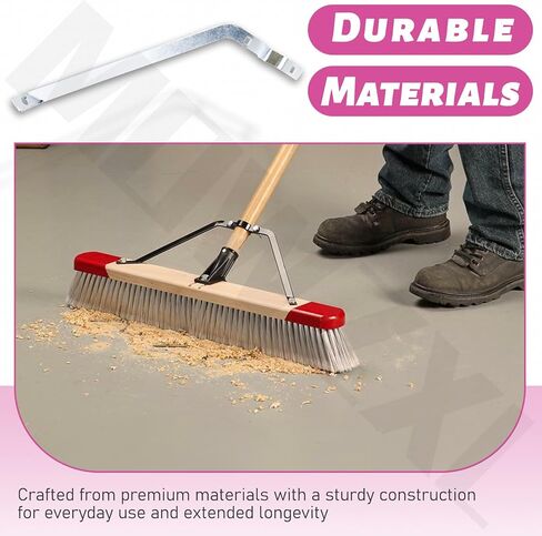 11091 Push Broom Handle Brace L & R, for 18" Through 36" Floor and Garage Sweeps, Easy Installation in Kuwait