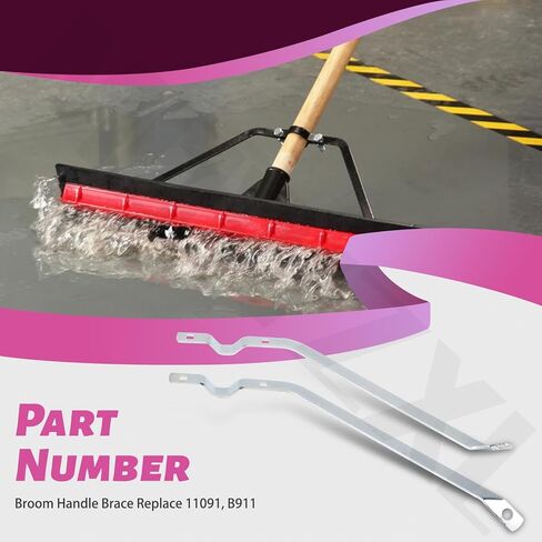 11091 Push Broom Handle Brace L & R, for 18" Through 36" Floor and Garage Sweeps, Easy Installation in Kuwait