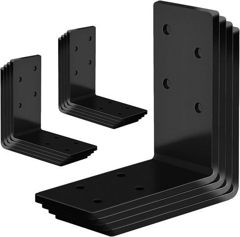 20 حزمة من الأقواس L 3x3 لتأطير الخشب، زاوية زاوية شديدة التحمل، دعامة زاوية 90 درجة دعامة حديدية لشعاع الخشب مع فتحات خارجية باللون الأسود in Kuwait