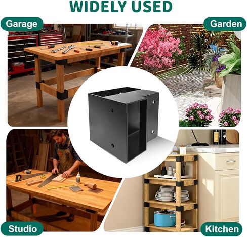 مجموعات دعامات زوايا منضدة العمل، دعامات زوايا فولاذية شديدة التحمل 2x4 لطاولة العمل، منضدة عمل مخصصة بنفسك، أرفف جراج (أسود-8 عبوات) in Kuwait