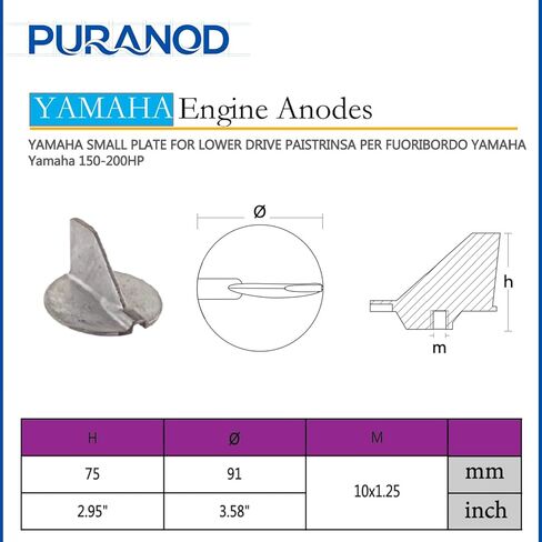 6K1-45371-00-00 Trim Tab Zinc Anode Replacement for Yamaha Outboard 150-200HP in Saudi Arabia