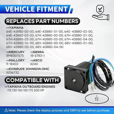 68V-43880-00 01 03 04 67H-43880-00 01 04 64E-43880-00 01 03 04 Upgraded Trim Tilt Motor Compatible with Yamaha Outboard Engine 115-200HP 2 Stroke in Saudi Arabia
