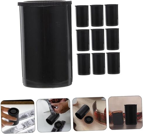 Holibanna 10Pcs Film Canisters Durable Plastic Storage Case with Lids for Film Compact and Impact Resistant Film Container for Photographers and Film Enthusiasts in Kuwait