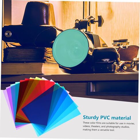12 Pcs Color Correction Gel Filter Film Sheets for Lighting PVC Diffuser Gels Classroom and Studio Light Dimming Filters Suitable for Photography and Video in Saudi Arabia