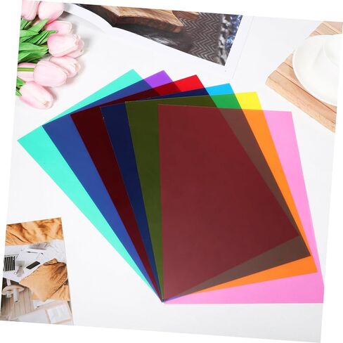 12 Pcs Color Correction Gel Filter Film Sheets for Lighting PVC Diffuser Gels Classroom and Studio Light Dimming Filters Suitable for Photography and Video in Saudi Arabia