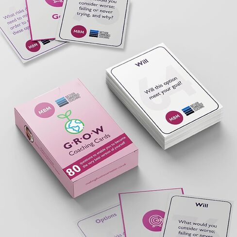 MBM 80 Grow Coaching Cards. Known as Flash Cards, Conversation Starters & Oracle Cards. Coach Gifts for Managers/Coaches. Use to Develop Emotional Intelligence, Mindfulness & Life Skills in Saudi Arabia