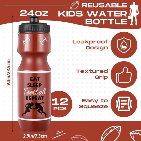Talltalk 2 Pcs 24oz Football Plastic Water Bottle with Drawstring Bag Football Party Favors Sports Water Bottles for Men Sports Lovers Gifts in Saudi Arabia
