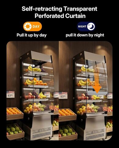 ثلاجة عرض تجارية Uptreman 7.8 قدم مكعب. مبرد تجاري بسعة 220 لترًا مزودًا بإضاءة LED، وأرفف قابلة للتعديل، وباب زجاجي، ومدرج في قائمة ETL NSF، للمطاعم، ومتجر الفاكهة، والسوبر ماركت (OA78) in Kuwait