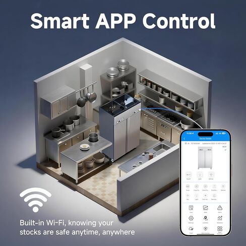 VEECOOL Commercial Refrigerator Freezer Combo WiFi Enabled with Smart App Control, 48" W 36 Cu.Ft Dual Temperature Stainless Steel Upright Fridge and Freezer Combo for Restaurant, Garage, Kitchen in Saudi Arabia