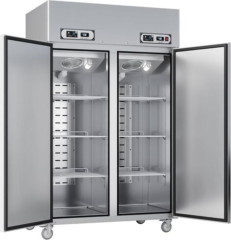 VEECOOL Commercial Refrigerator Freezer Combo WiFi Enabled with Smart App Control, 48" W 36 Cu.Ft Dual Temperature Stainless Steel Upright Fridge and Freezer Combo for Restaurant, Garage, Kitchen in Saudi Arabia