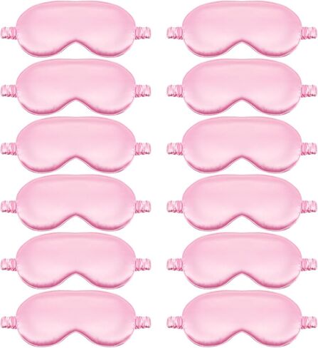 12 Pcs Silk Sleep Masks Soft Satin Eye Masks with Adjustable Elastic Strap for Sleeping Comfortable Blindfold Eyeshade for Men Women Nap Night Travel Gifts (Black, Dark Green, Navy Blue) in Saudi Arabia