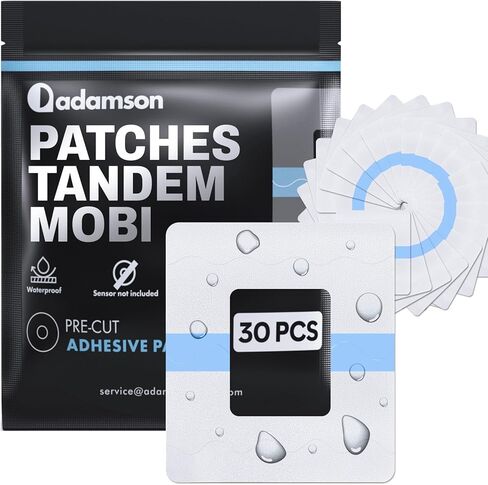 Adamson 30 Pack Tandem Mobi Adhesive Sleeve Patches – Waterproof, Transparent & Breathable Overpatches for Tandem Mobi Pump | Latex-Free Skin Adhesive for Pump in Kuwait
