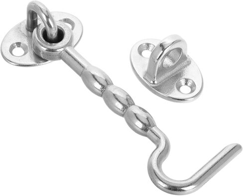 BESTonZON 316 Stainless Steel Hook and Eye Latch for Doors and Windows Heavy Duty Door Lock with Mounting Screws Windproof Hook for Garden Gates and RVs in Saudi Arabia