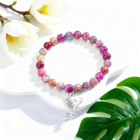 PARTNER Rising Phoenix Bracelet Firebird Jewelry Mythology Charm Pendant for Women Fantasy Jewelry Spiritual Gift for Bird Lovers Guardian Angel Protection Birthday Gift in Saudi Arabia