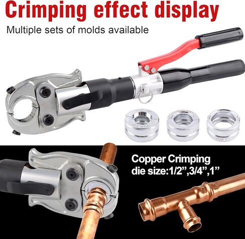 أداة تجعيد الأنابيب الهيدروليكية | تخفيف الضغط التلقائي بقدرة 65 ميجا باسكال | فك 1/2 بوصة، 3/4 بوصة، 1 بوصة لتركيبات الأنابيب النحاسية | كماشة مكشكشة مع قاطع الأنابيب (KZ-1930S) in Kuwait