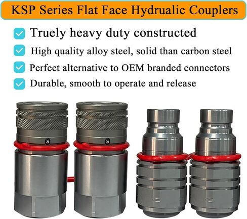 1/2 "NPT مقرنة هيدروليكية توصيل سريع وجه مسطح تركيبات الموصلات متوافقة مع Bobcat Skid Steer (ISO 16028) in Kuwait