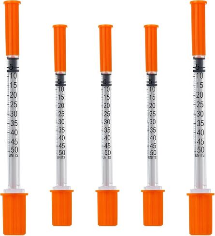 0.5ml Syringe with 31Ga 1/2 Inch Needles, Sterile Individual Packaging for Lab Supplies, Pack of 100 in Kuwait