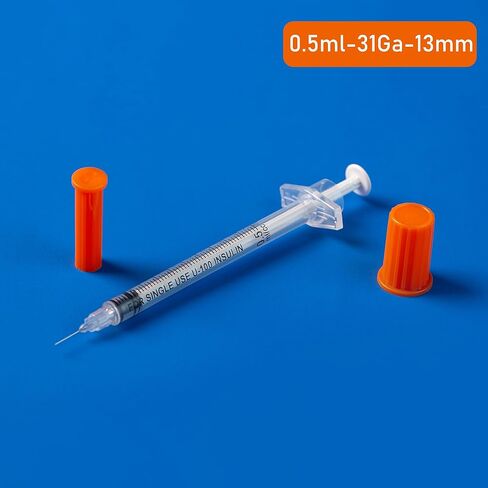 0.5ml Syringe with 31Ga 1/2 Inch Needles, Sterile Individual Packaging for Lab Supplies, Pack of 100 in Kuwait