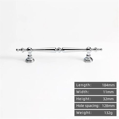 Solid Brass Cabinet Handle Bright Silver Drawer Long Gold 1Pcs(1023-128-Chrome) in Saudi Arabia