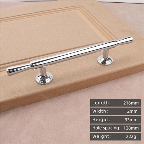 Solid Brass Chromium Silver Handle Kitchen Cabinet Simple Drawer Long 1Pcs(22-216mm-128) in Saudi Arabia