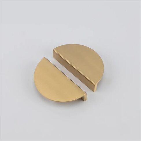 Semicircle Brass Flat Handle Kitchen Cabinet Gold Furniture Hardware 1Pcs(Dia 75mm) in Saudi Arabia