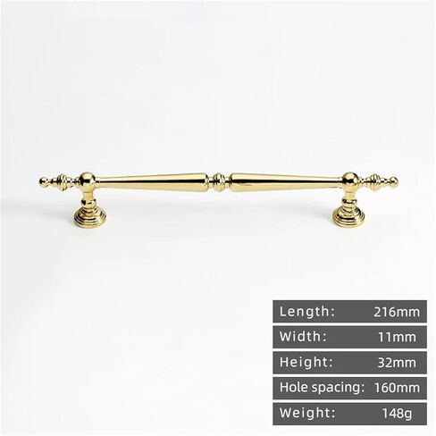 Solid Brass Cabinet Handle Bright Silver Drawer Long Gold 1Pcs(1023-160-PVD) in Saudi Arabia