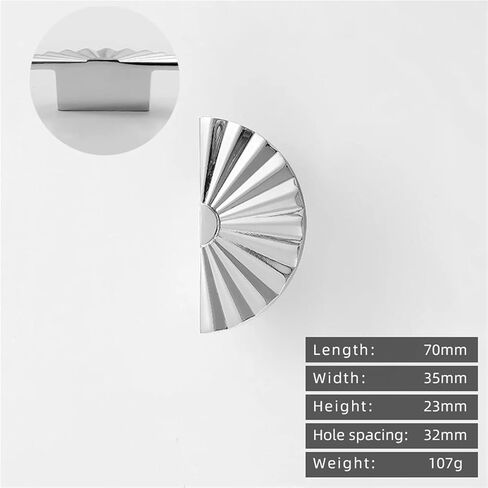 Cream Style Solid Brass Cabinet Pull Handle Furniture Hardware Drawer Silver 1Pcs(6-L-70mm-32mm) in Saudi Arabia