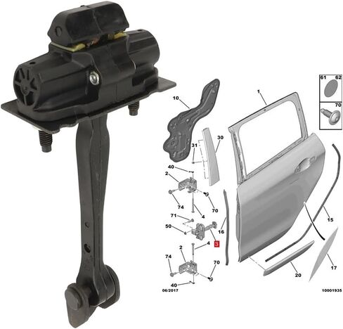 Door Brake Check, Auto Door Hinge, for Peugeot, for 2008 2014 2015 2016 2017 2018 9804746480 Car Door Check Strap Limiter Car Door Hinge Stop in Saudi Arabia
