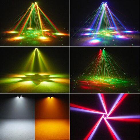 مصابيح دي جي برأس متحرك، مصباح مسرح LED Rualin 150 وات 4 في 1 مع شعاع أذرع RGBW 6، ضوء عين النحل، نجمة حمراء خضراء وستروب كهرمان أبيض، جهاز تحكم عن بعد وDMX لإضاءة مسرح DJ لحفلات الديسكو in Kuwait