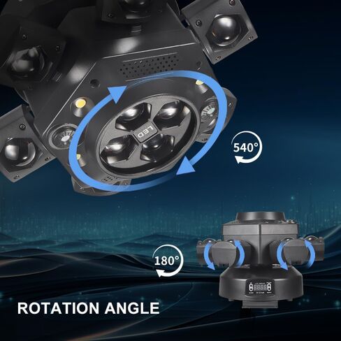 مصابيح دي جي برأس متحرك، مصباح مسرح LED Rualin 150 وات 4 في 1 مع شعاع أذرع RGBW 6، ضوء عين النحل، نجمة حمراء خضراء وستروب كهرمان أبيض، جهاز تحكم عن بعد وDMX لإضاءة مسرح DJ لحفلات الديسكو in Kuwait
