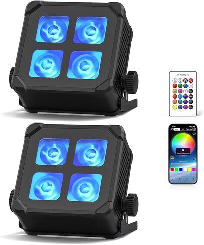Wireless Battery Powered LED 60W Uplights, 6000mAh RGBWA+UV Rechargeable APP DMX Control Waterproof Par Lights for Stage, Weddings, DJ, Church, Indoor/Outdoor Events in Saudi Arabia