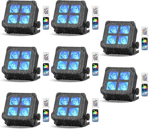 Wireless Battery Powered LED 60W Uplights, 6000mAh RGBWA+UV Rechargeable APP DMX Control Waterproof Par Lights for Stage, Weddings, DJ, Church, Indoor/Outdoor Events in Saudi Arabia