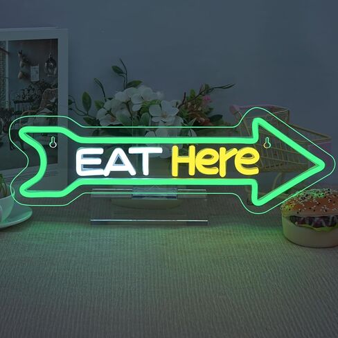 Looklight Restroom Arrow Neon Sign for Wall Decoration Right Arrow LED Light Sign Decor White and Green for Bathroom Hotels,Bars, Hospitals, Homes and Other Places with Toilets in Saudi Arabia