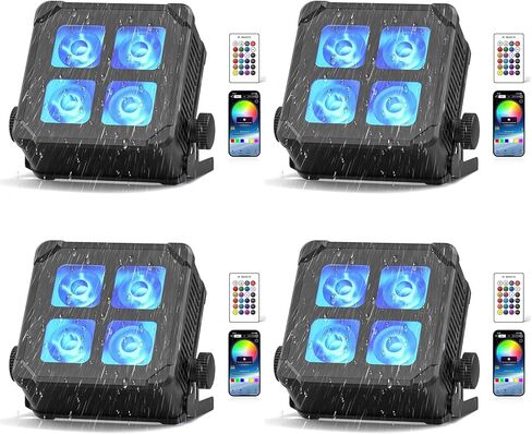Wireless Battery Powered LED 60W Uplights, 6000mAh RGBWA+UV Rechargeable APP DMX Control Waterproof Par Lights for Stage, Weddings, DJ, Church, Indoor/Outdoor Events in Saudi Arabia