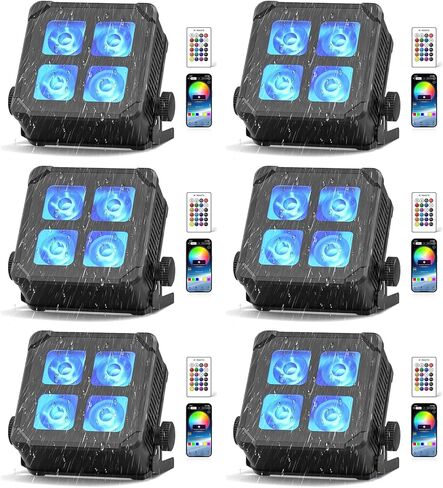 Wireless Battery Powered LED 60W Uplights, 6000mAh RGBWA+UV Rechargeable APP DMX Control Waterproof Par Lights for Stage, Weddings, DJ, Church, Indoor/Outdoor Events in Saudi Arabia