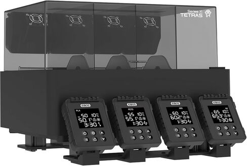 【EIBOS Official】 مجفف خيوط الطابعة ثلاثية الأبعاد Tetras، ترقية سخان AMS لمختبر Bambu Lab AMS، جاف أثناء الطباعة، غرف مستقلة ذات 4 بكرات، صندوق تخزين مختوم تلقائيًا، موفر للطاقة، للنايلون، PLA، PETG in Kuwait
