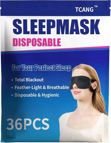 36 Pack Disposable Eye Masks for Sleep, Blackout Blindfolds for Men Women Sleeping Mask Bulk, Soft Blind Fold Night Eye Shade Cover for Travel Games Party in Kuwait